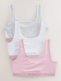 Pink/Grey Scoop Crop Tops 3 Pack (5-16yrs)