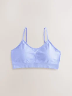 Pink/Lilac Seam Free Strappy Crop Tops 2 Pack with Removable Lightly Padded Cups (7-16yrs)