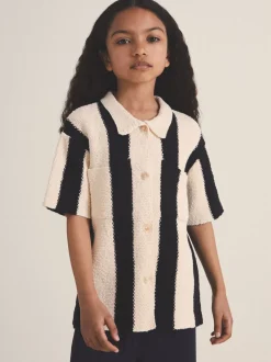 Reiss Black Clive 4-9 yrs Reiss | Les 100 Ciels Stripe Knit Shirt