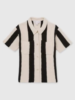 Reiss Black Clive 4-9 yrs Reiss | Les 100 Ciels Stripe Knit Shirt