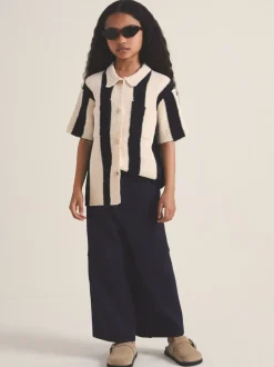 Reiss Black Clive 9-13 yrs Reiss | Les 100 Ciels Stripe Knit Shirt