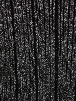 Reiss Black Jayden 9-13 yrs Metallic Ribbed Asymmetric Dress