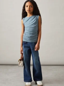 Reiss Blue Jasmine 3-9 yrs Ruched Jersey Vest