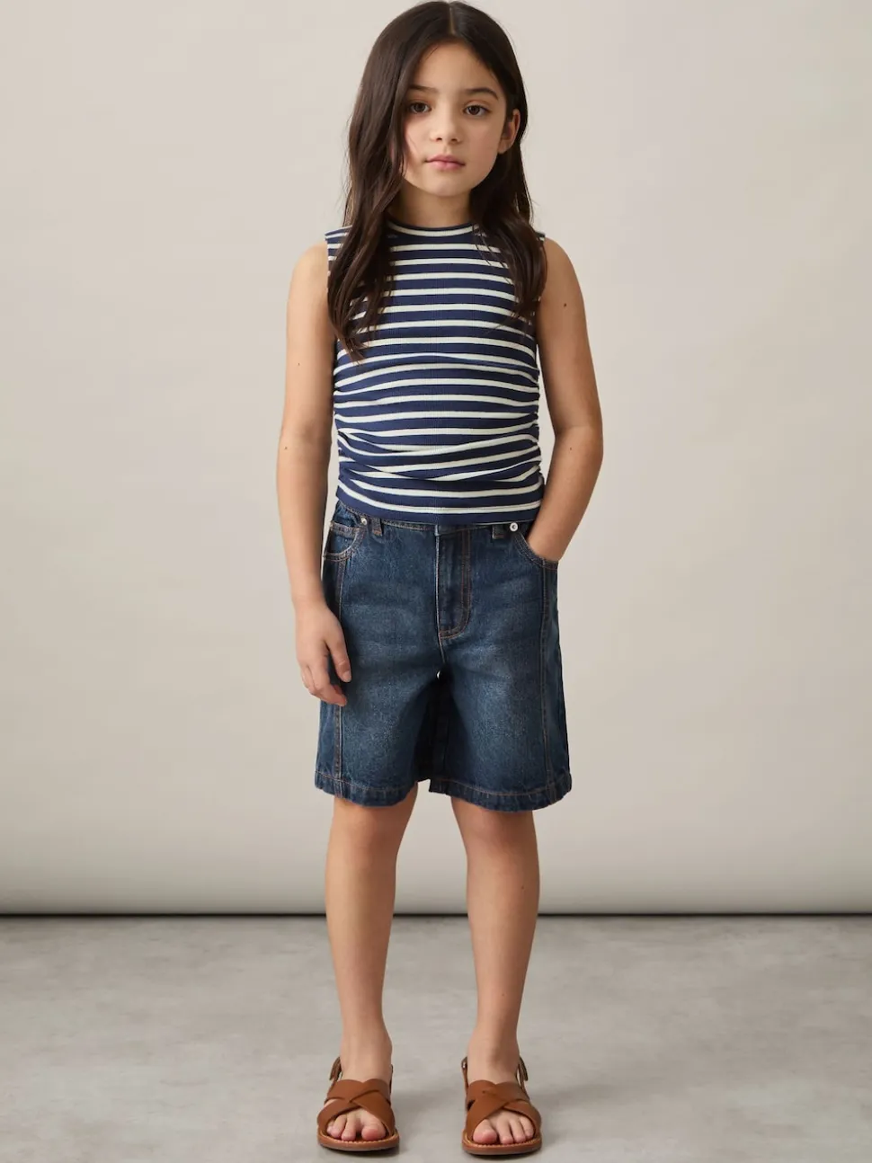 Reiss Blue Petra 9-13 yrs Knee-Length Denim Shorts
