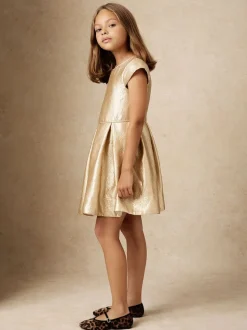 Reiss Brown Amelia Girls Leopard-Print Ballet Pumps