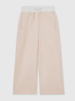 Reiss Neutral Laney 13-14 yrs Premium Interlock Wide-Leg Joggers