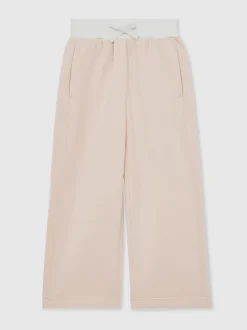 Reiss Neutral Laney 9-13 yrs Premium Interlock Wide-Leg Joggers