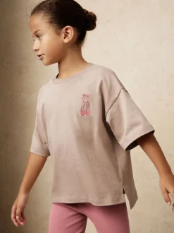 Reiss Pink Alison 3-9 yrs Ballet-Embroidery Top and Leggings Set