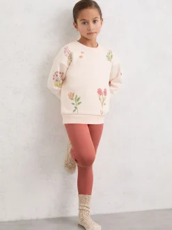 Reiss Rose Brittany 3-9 yrs Stretch-Cotton Lettuce-Trim Leggings