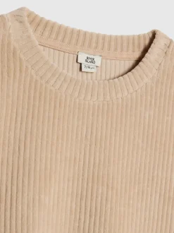 River Island Beige Cosy Cord Lounge Sweatshirt & Wide Leg Joggers Set