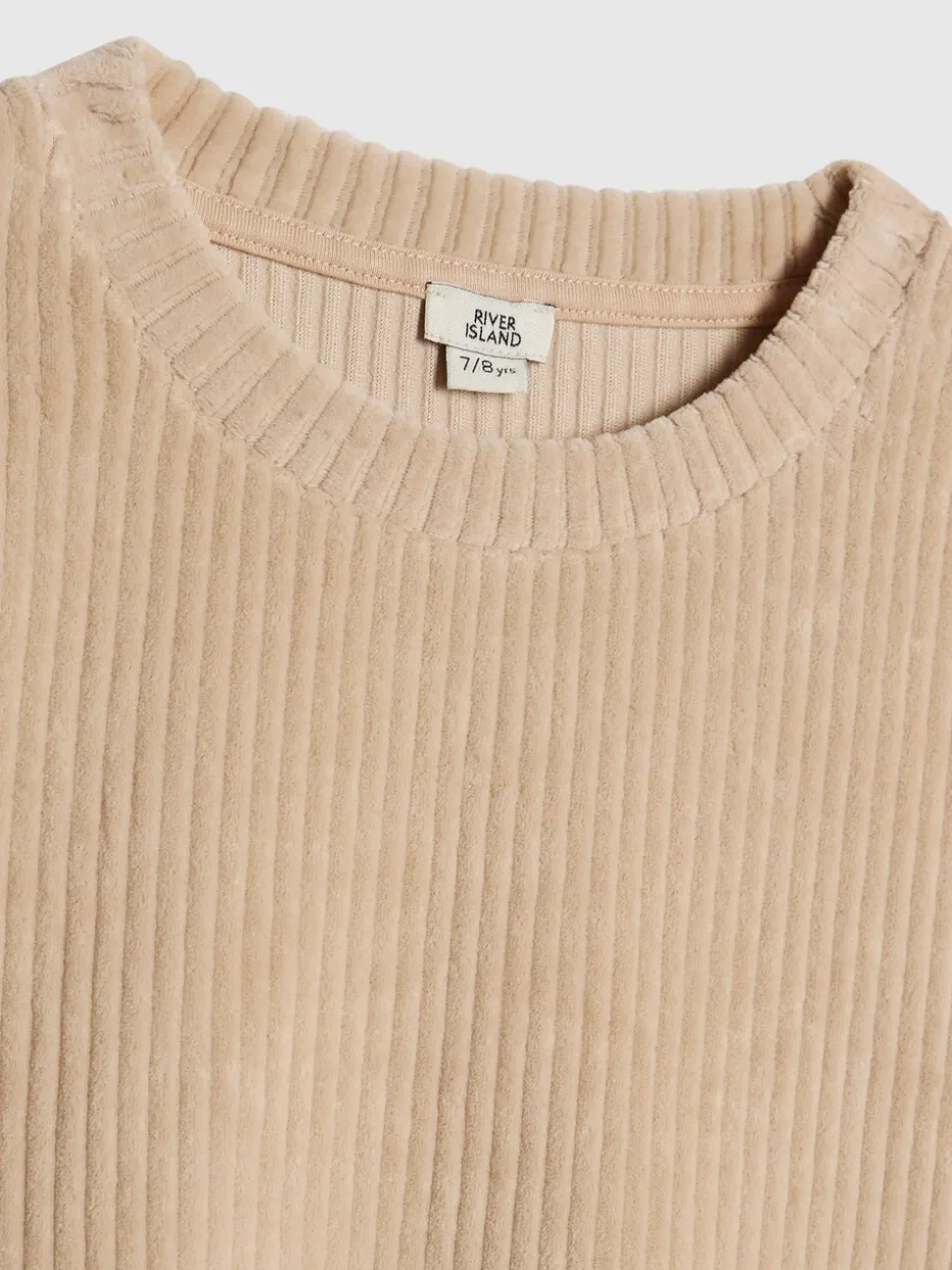 River Island Beige Cosy Cord Lounge Sweatshirt & Wide Leg Joggers Set