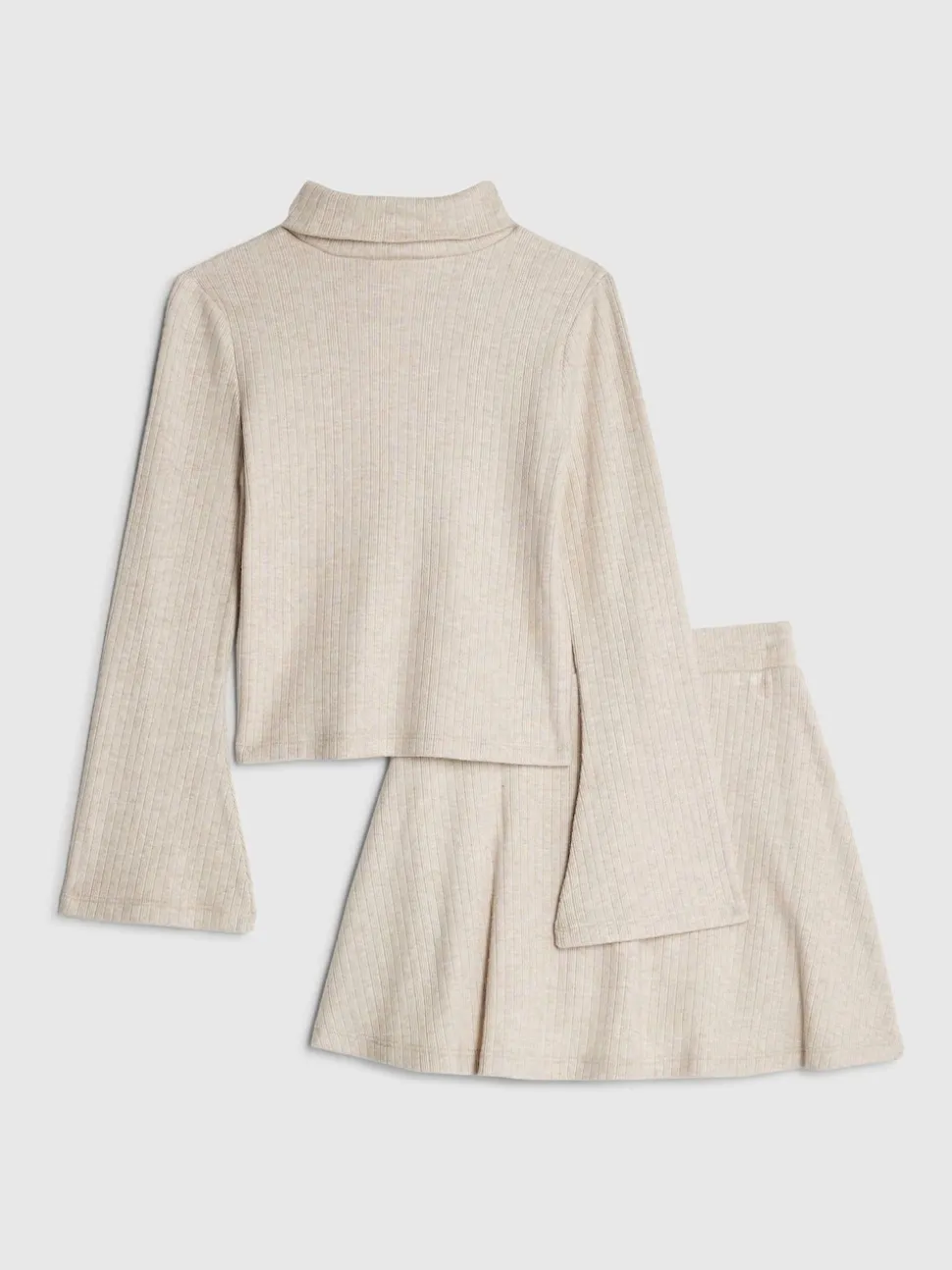 River Island Beige Girls Cosy Long Sleeve Top and Skort Set