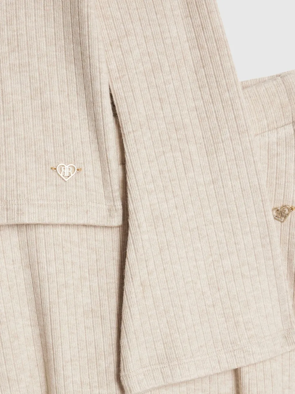 River Island Beige Girls Cosy Long Sleeve Top and Skort Set