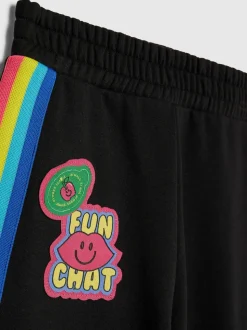 River Island Black Badged Sweatshirt and Wide Leg Trackset