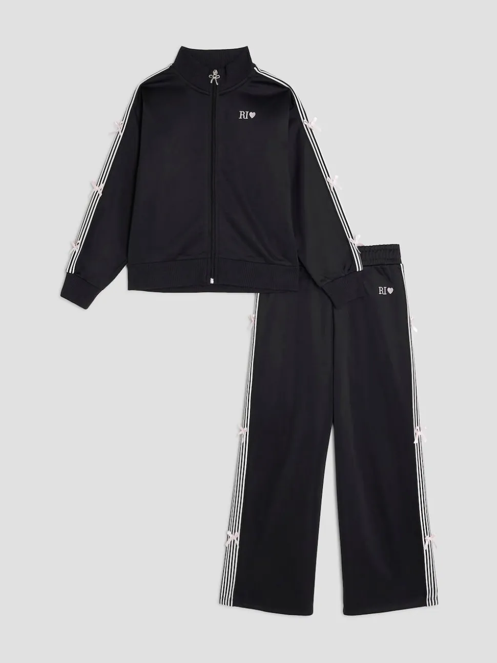 River Island Black Bow Tracksuit Set