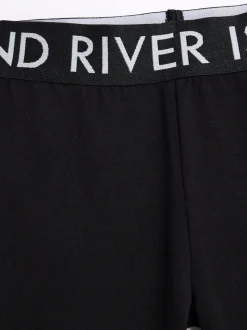 River Island Black Deep Waistband Kickflare Leggings