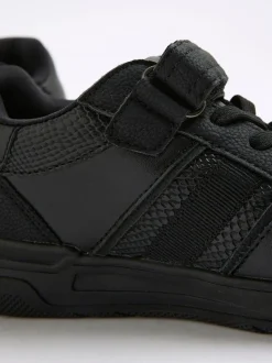 River Island Black Faux Leather Lion Head Trainers