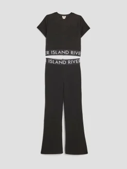 River Island Black Girls Kickflare Set