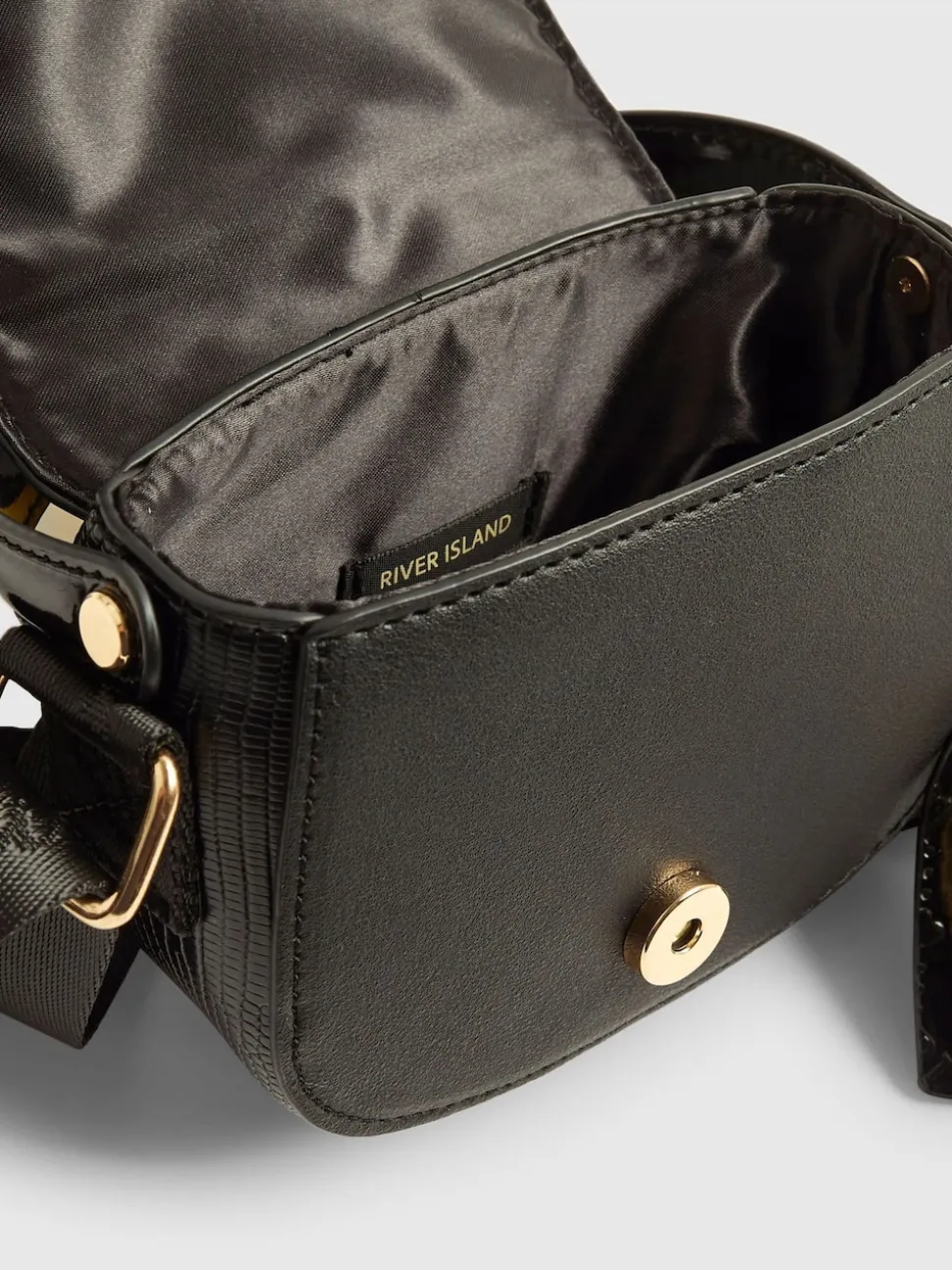 River Island Black Heart Monogram Kendal Cross-Body Bag