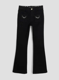 River Island Black Key Chain Pocket Flare Jeans