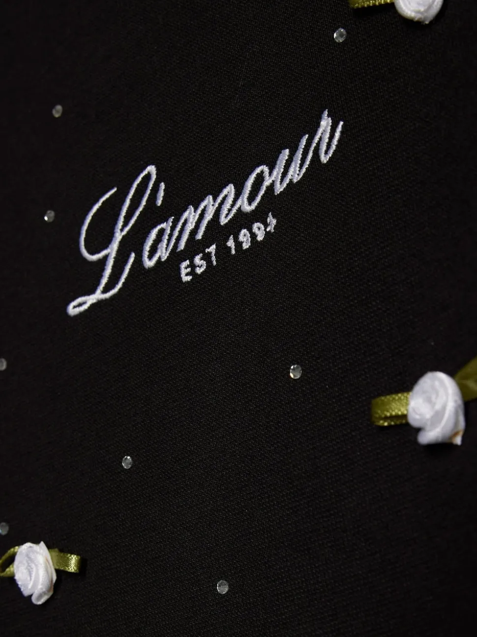 River Island Black Lamour Rosette Baby T-Shirt