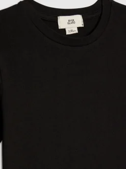 River Island Black Logo Waistband T-Shirt & Skort Set