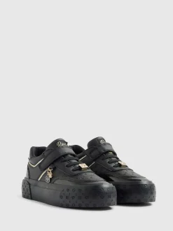 River Island Black Monogram Charm Trainers
