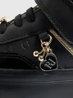 River Island Black Monogram Charm Trainers