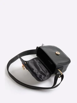 River Island Black Monogram Heartlock Kendal Bag