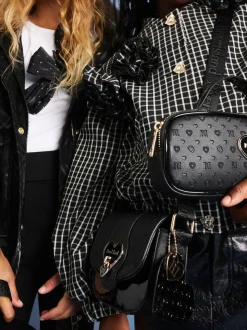 River Island Black Monogram Heartlock Kendal Bag