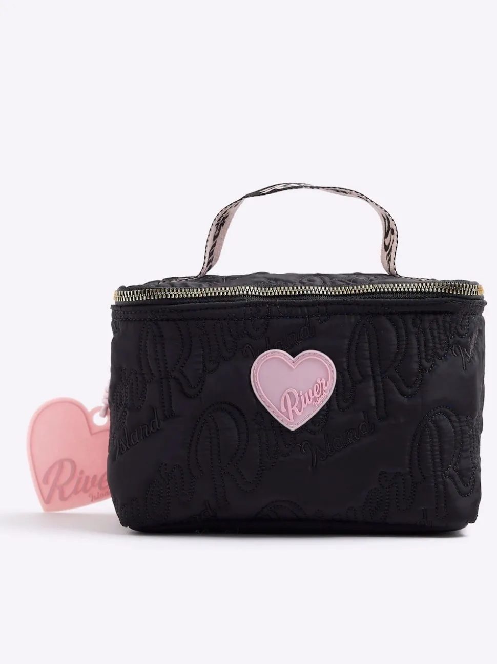 River Island Black Nylon Script Black Lunchbox