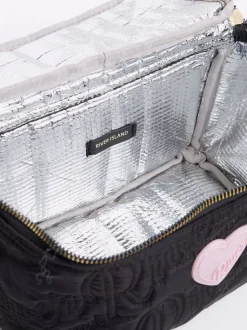 River Island Black Nylon Script Black Lunchbox