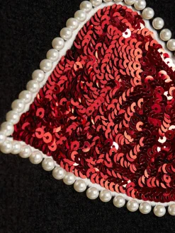 River Island Black OG Sequin Lips Christmas Jumper