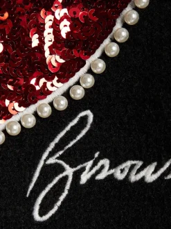 River Island Black OG Sequin Lips Christmas Jumper