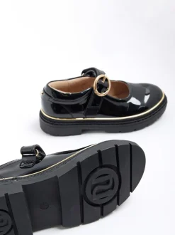 River Island Black Oval Buckle Mary Jane Shoes