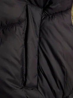 River Island Black Padded Hooded Gilet & Bag