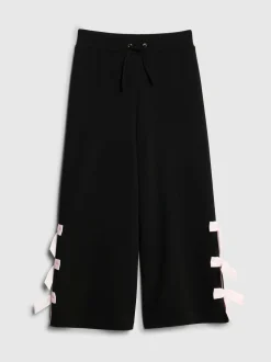 River Island Black Triple Bow Wide Leg Trousers