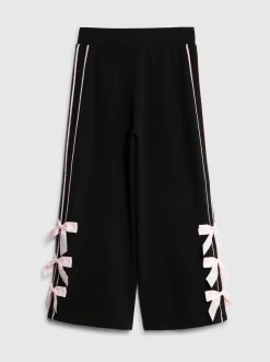 River Island Black Triple Bow Wide Leg Trousers