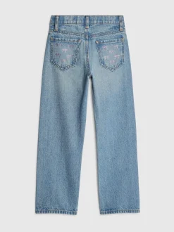 River Island Blue Bow Hotfix Straight Leg Jeans