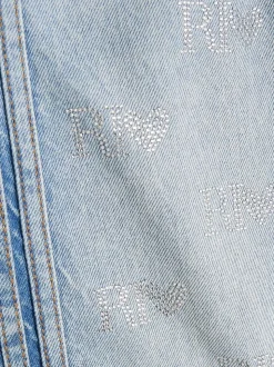 River Island Blue Girls Hotfix Logo Jeans