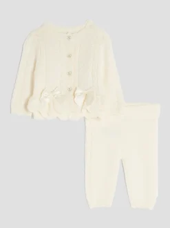 River Island Cream Baby Girls Peplum Cardigan