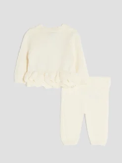 River Island Cream Baby Girls Peplum Cardigan