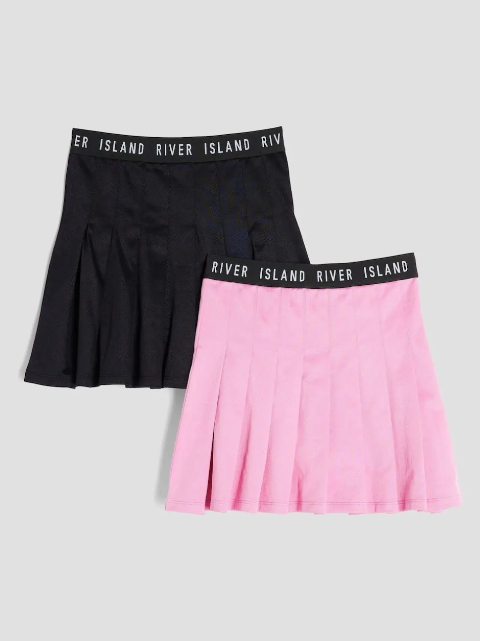 River Island Pink Pleated Waistband Skirts 2 Pack
