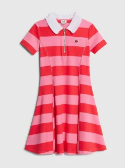 River Island Pink Rugby Stripe Polo Dress