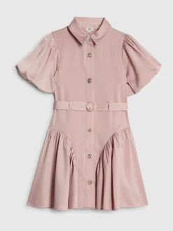 River Island Pink Satin Prom Dress