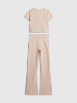 River Island Pink Waist Band Top and Kickflare Set