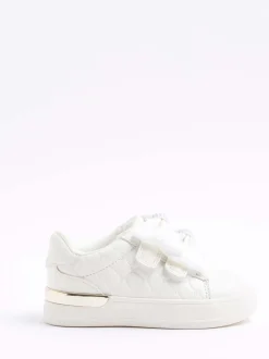 River Island White Bow Trainers