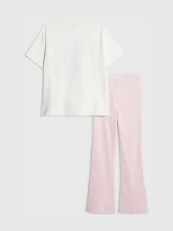 River Island White Lamour Paris Top & Kickflare Set