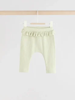 Sage Green/Coral/Ditsy Baby Leggings 4 Pack (0mths-2yrs)