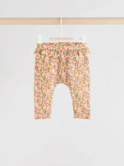 Sage Green/Coral/Ditsy Baby Leggings 4 Pack (0mths-2yrs)